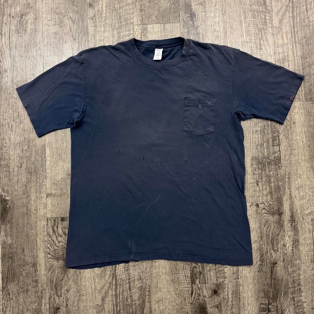 Vintage Towncraft Faded Grunge Distressed Trashed Pocket T-Shirt XL